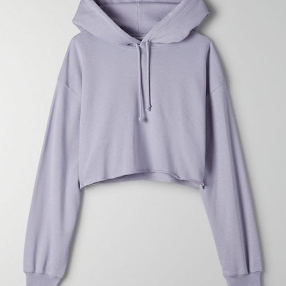 AIRY FLEECE BOYFRIEND CROPPED HOODIE